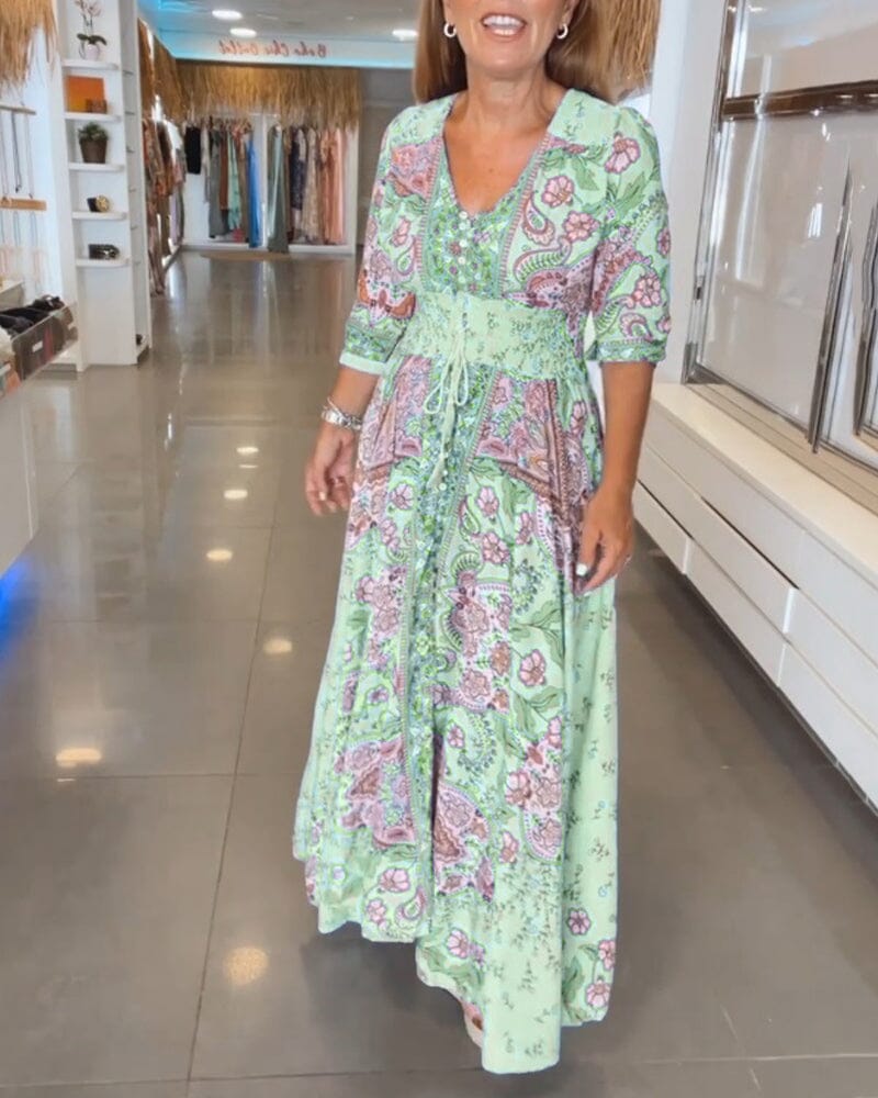 Alira™ | V-Neck Seven Sleeve Dress