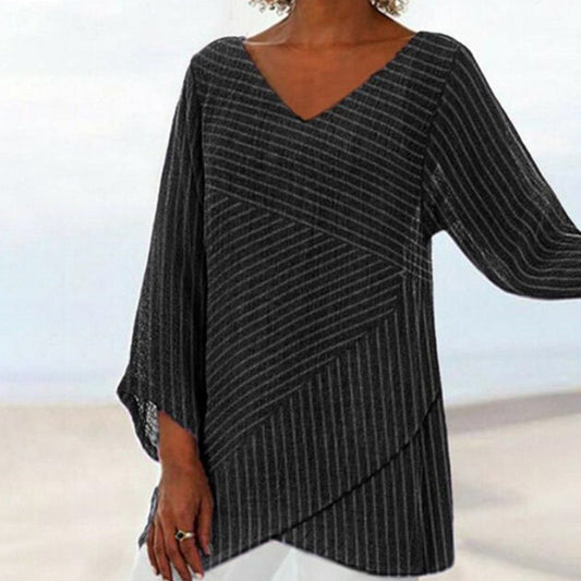 Penelope - Draped Stripe Top