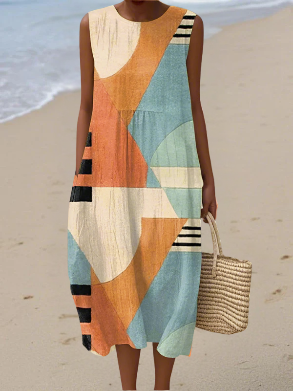 Iris™ | Geometric Midi Dress