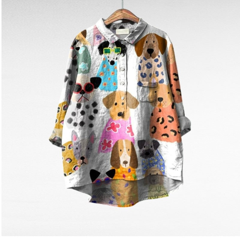 Aussie Vibe | Exclusive Women's Blouse with Dog Print