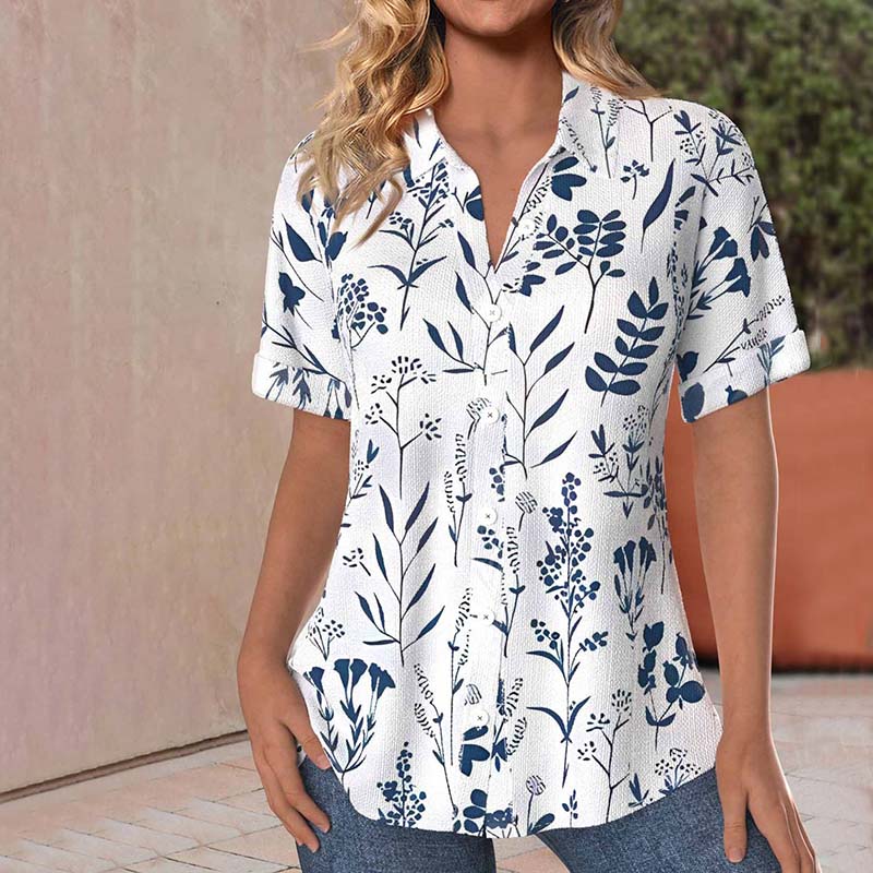 Betsy™ | Casual Leaf Print Blouse