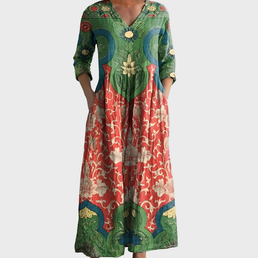 Celestine™ | Maxi Dress with Vintage Floral Print