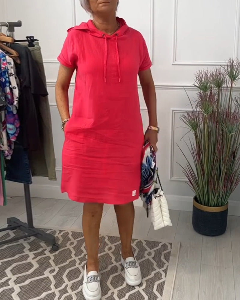 Ava™ | Casual Cotton Hoodie Dress