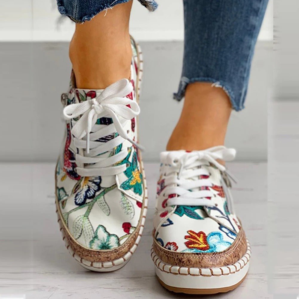 Oluchi™ Floral Orthopedic Zipper Sneakers