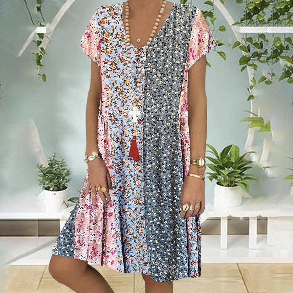 Noa | Boho Summer Dress with Floral Print and A-Line Fit