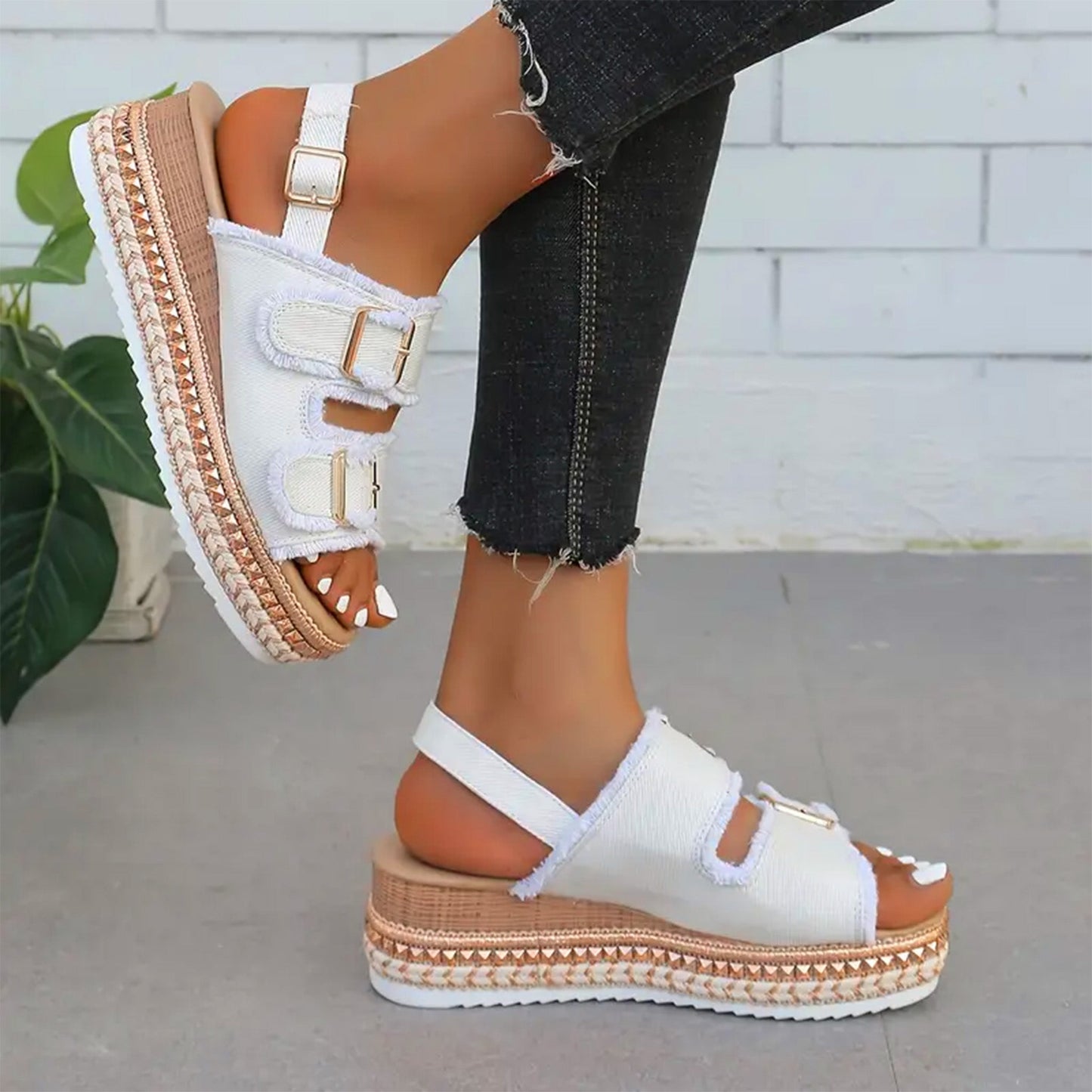 Ayla - Denim Casual Wedges
