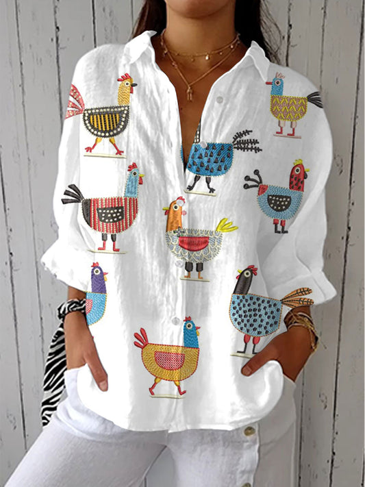 Ingrid™ Playful Hen Blouse
