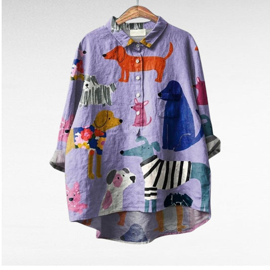 Aussie Vibe | Exclusive Women's Blouse with Dog Print