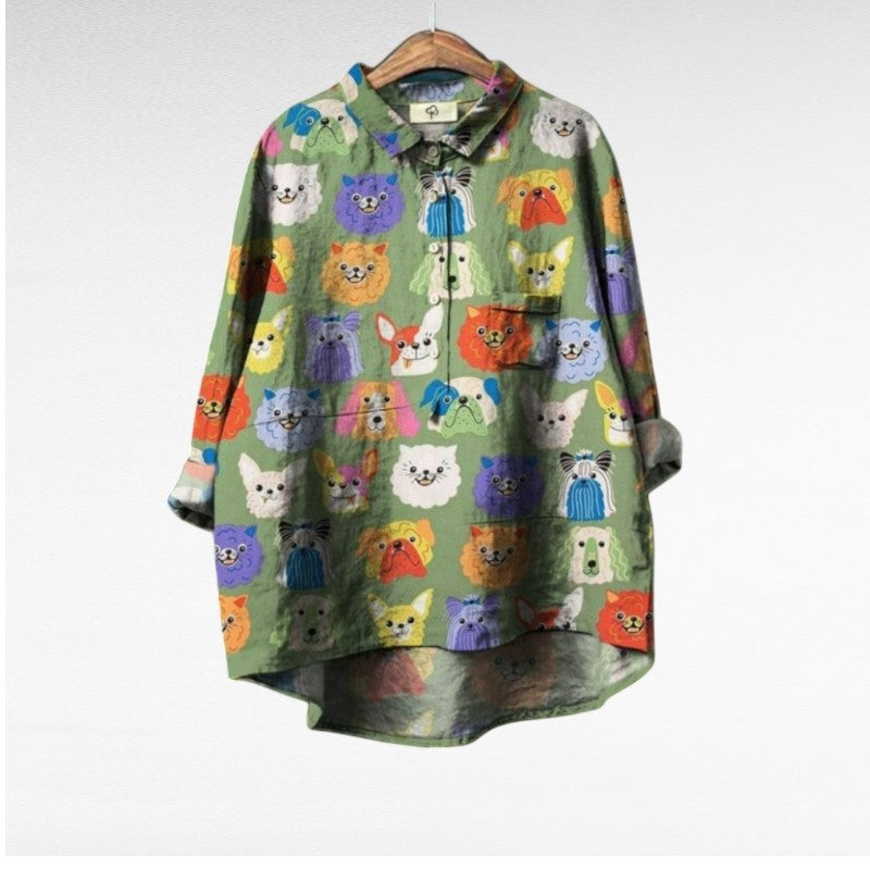 Aussie Vibe | Exclusive Women's Blouse with Dog Print