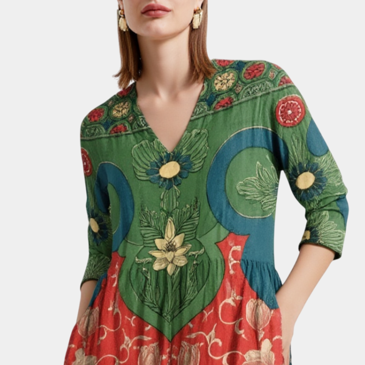 Celestine™ | Maxi Dress with Vintage Floral Print