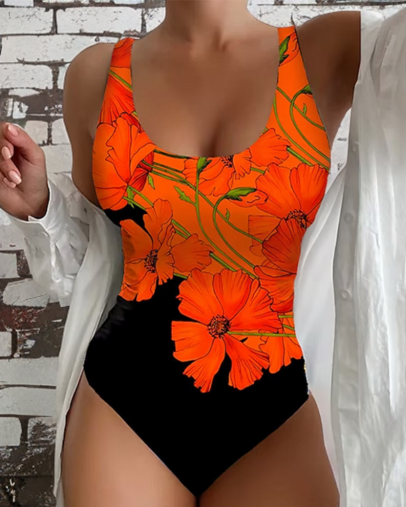 Lucy™ | Elegant One-Piece Swimsuit with Floral Print