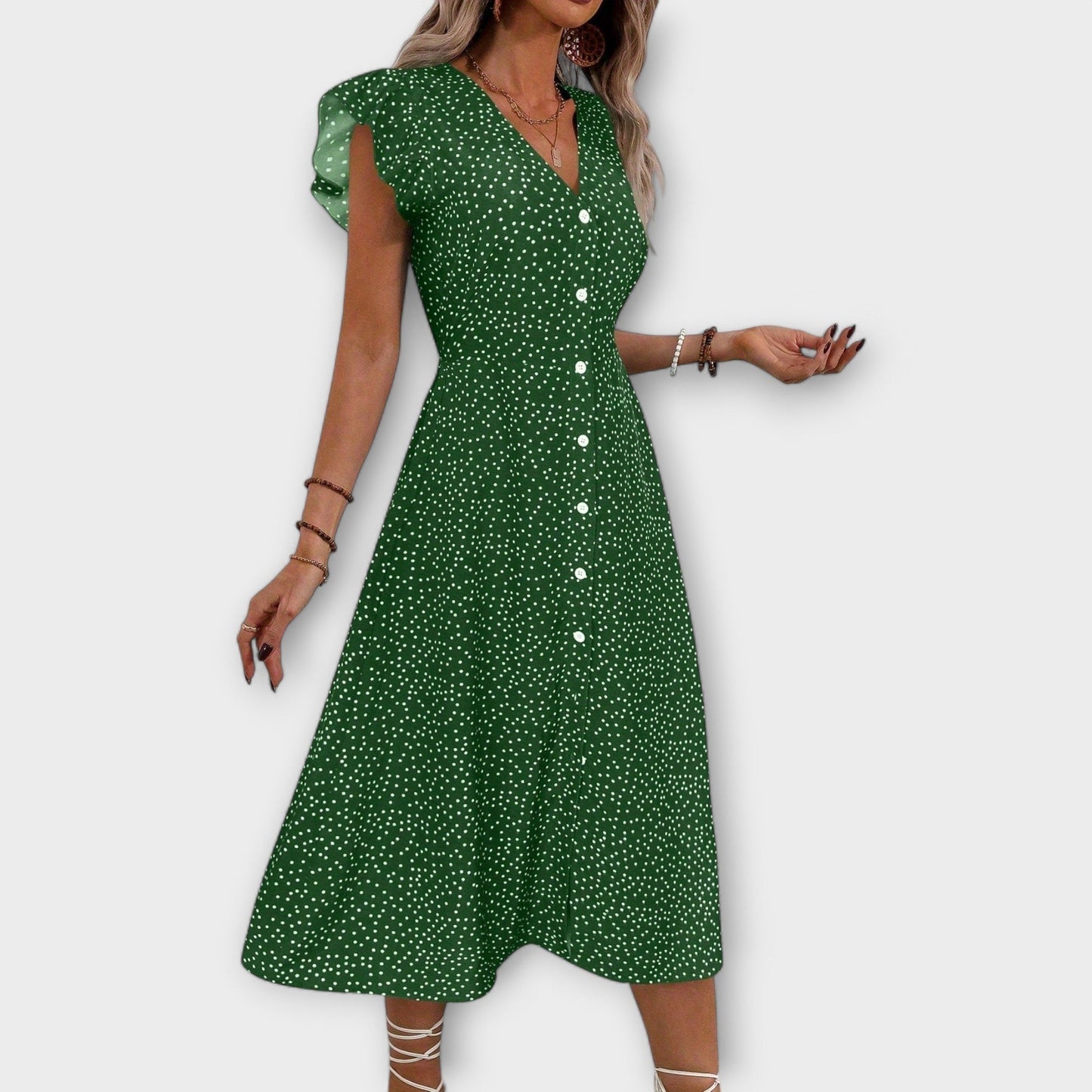 Chic Polka Dot Midi Dress