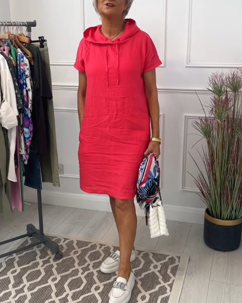 Ava™ | Casual Cotton Hoodie Dress